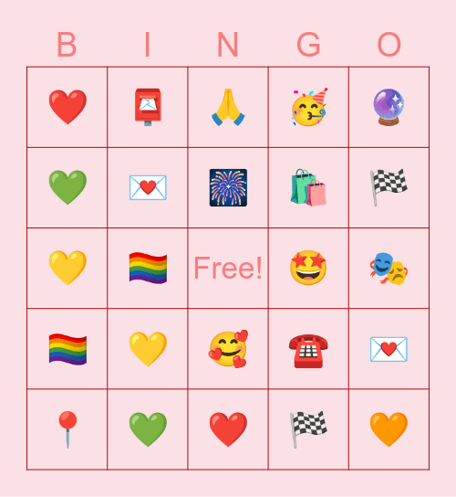 Palentine's Day Bingo Card