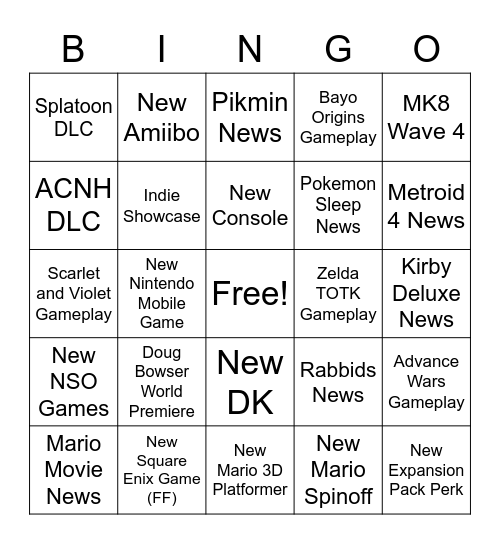 My Redemption Arc Bingo Card