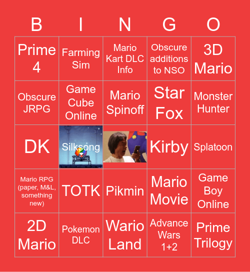 Nintendo Direct Feb 2023 Bingo Card