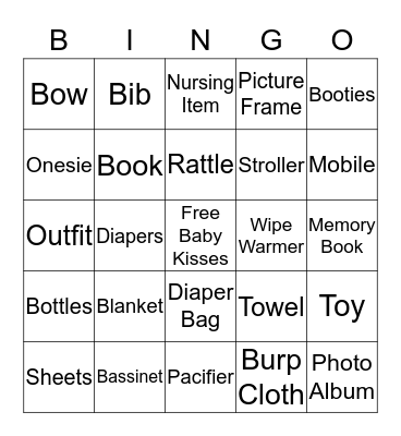 Baby Adeline Gift’s Bingo Card