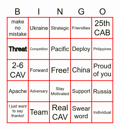 PP23 Bingo Card