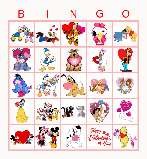 Valentines Day Bingo Card