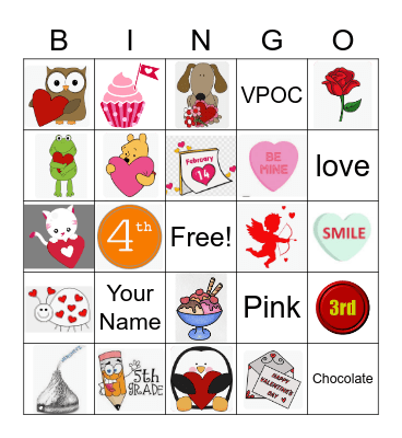 Valentine's Day Bingo Card