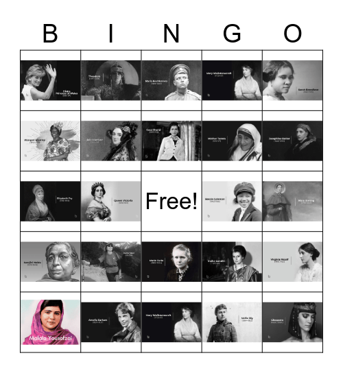 woman's history month Bingo Card