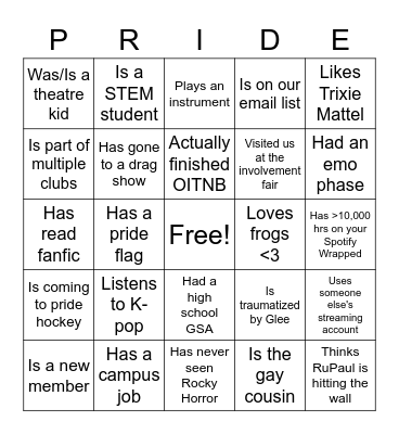 Who... Bingo Card
