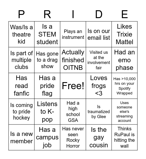 Who... Bingo Card