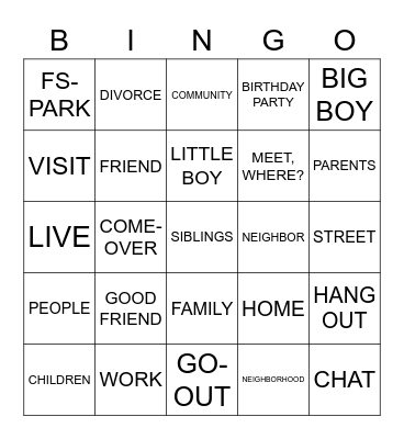 ASL 1 UNIT 5 VOCABULARY REVIEW Bingo Card