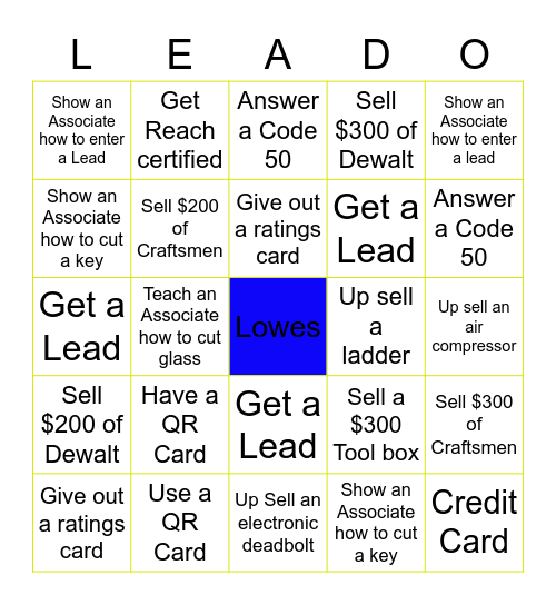 Hardware - Tools Bingo Card