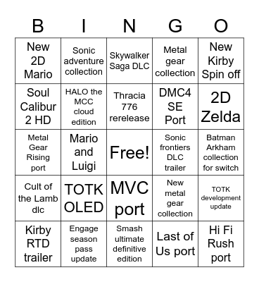 ND Bingo Card