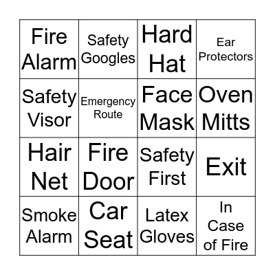 SAFETY Bingo Card