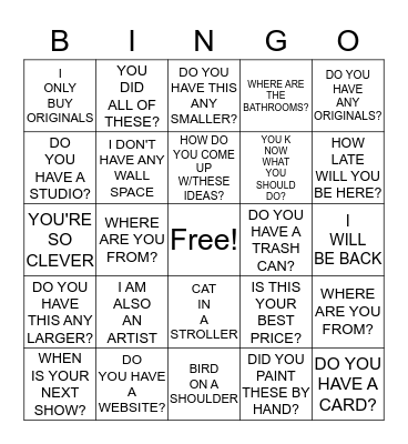 ART FESTIVAL BINGO Card