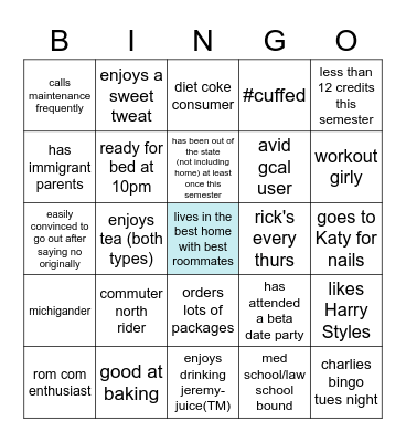 732 bingo Card