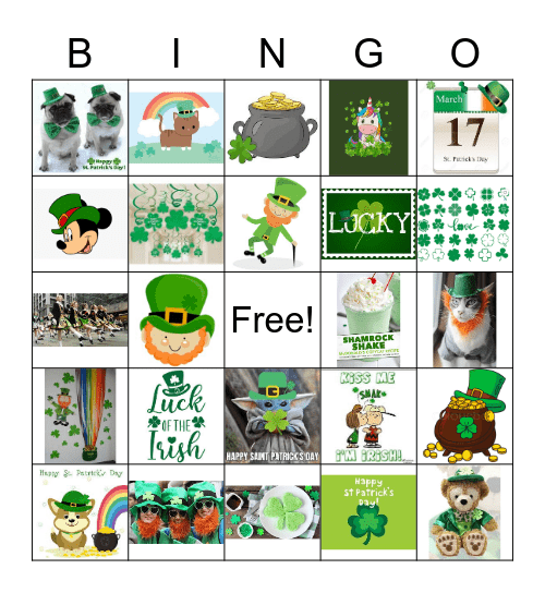 St. Patrick's Day Bingo Card