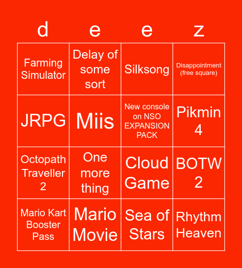 Figgles and Finklebaum Direct Bingo! Bingo Card