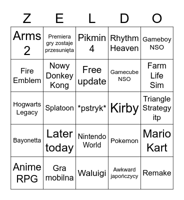 Direct Luty 2023 Bingo Card