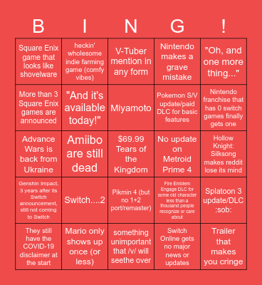 ... Bingo Card