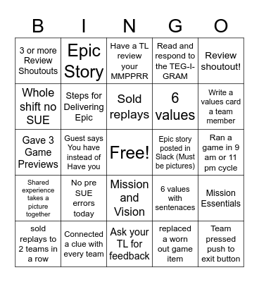 GG BIngo 23 Bingo Card