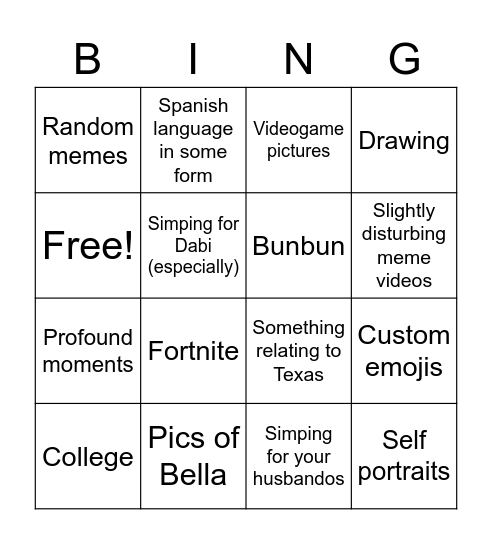 Mari Bingo Card