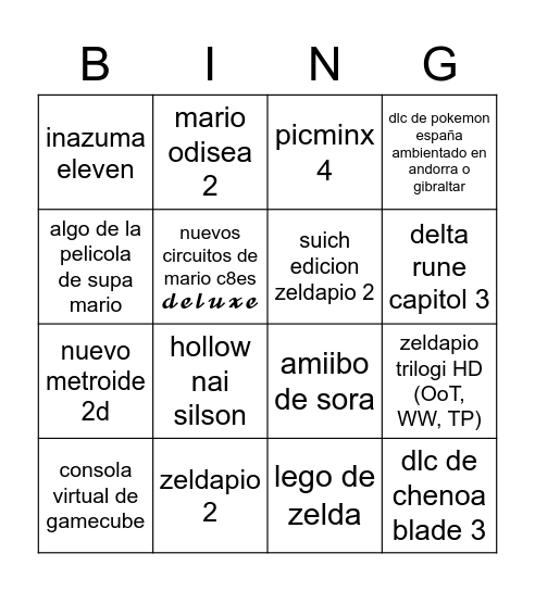 No entiendo direct Bingo Card