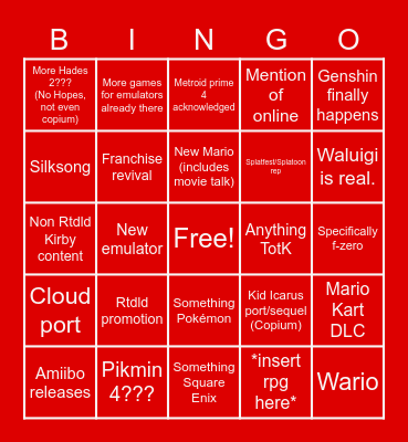 Direct Discombobulation Bingo Card