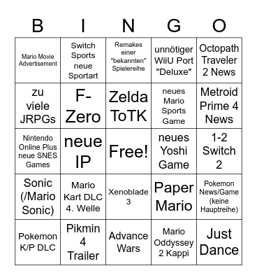 DIRECT Bingo Card