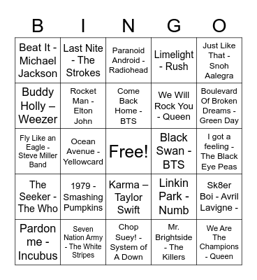 Spring 2023 Music Bingo-1 Bingo Card