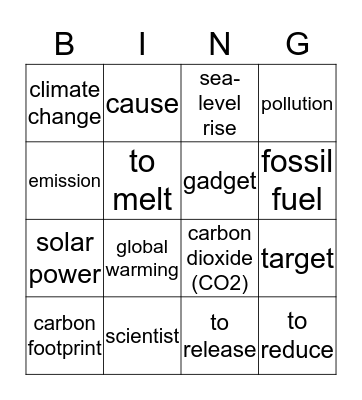 ENVIRONMENT BINGO Card