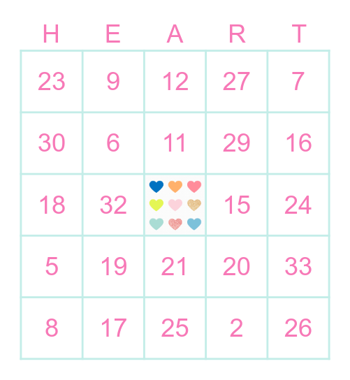 Valentine's BINGO Card