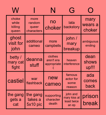spnwingo Bingo Card