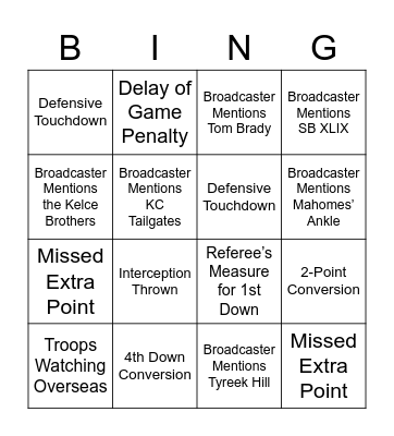 Anti-Bird Party Bingo Card