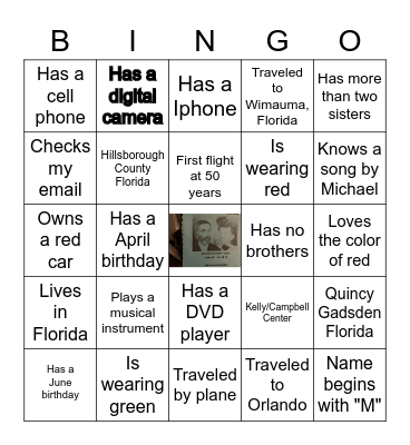 Brown Family Reunion Bingo Card