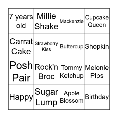 Happy Birthday Mackenzie! Bingo Card