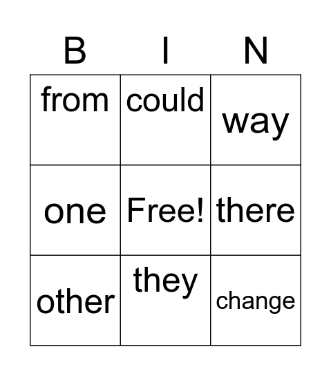 Bingo Card