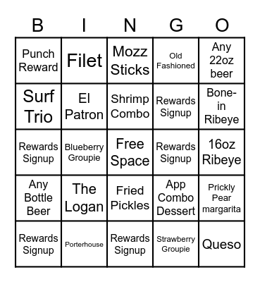 Valentines Bingo Card