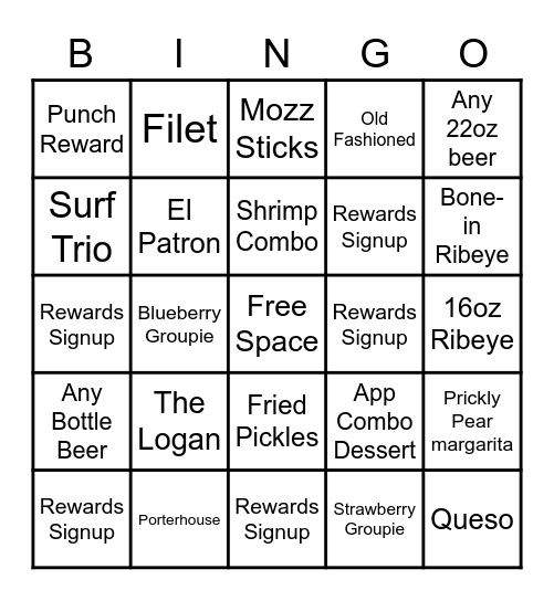 Valentines Bingo Card