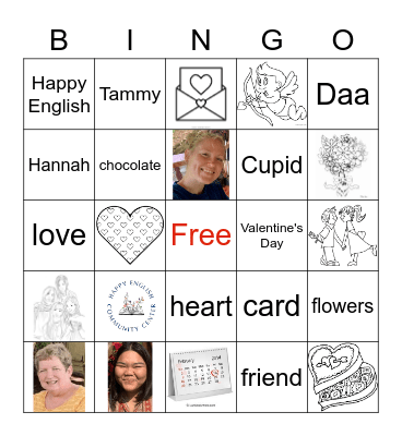 Valentine's Day Bingo Card