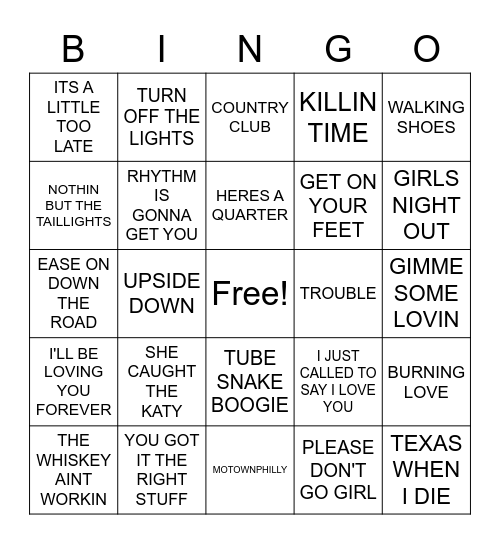 90'S SUPER BOWL PERFORMERS Bingo Card