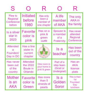 SISTER SOROR SEARCH Bingo Card