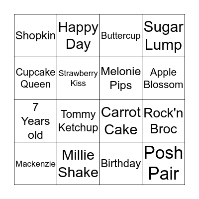 Happy Birthday Mackenzie! Bingo Card