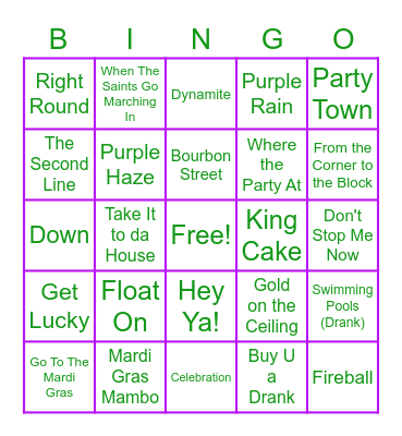 Party Gras! Bingo Card