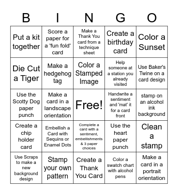 THANK YOU CARD CLASS GVAC Bingo Card