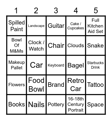 Aesthetic Stuff Bingo Card