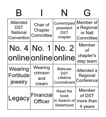 Sisterhood - Delta Autographs Bingo Card