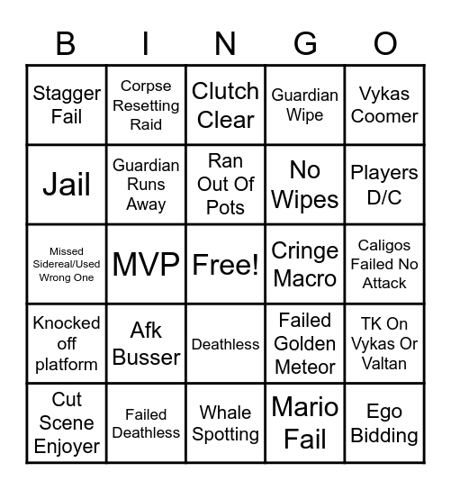 Lost Ark Bingo Card