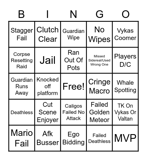 Lost Ark Bingo Card