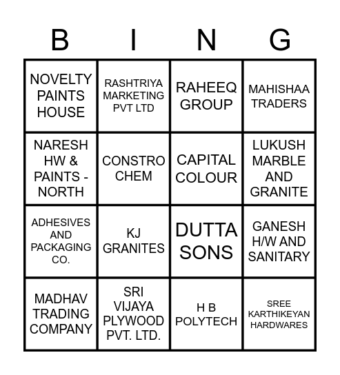 Pidilite First Circle 2023 Bingo Card