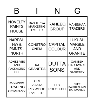 Pidilite First Circle 2023 Bingo Card