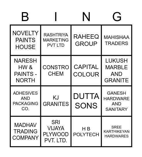 Pidilite First Circle 2023 Bingo Card