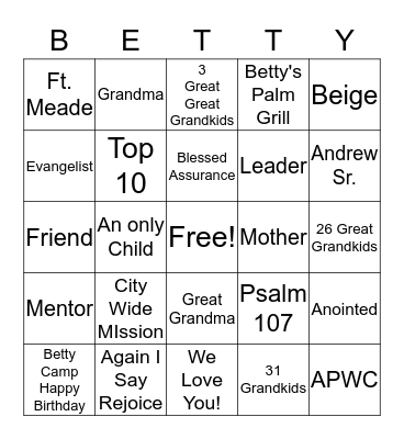 Happy Birthday! Bingo Card