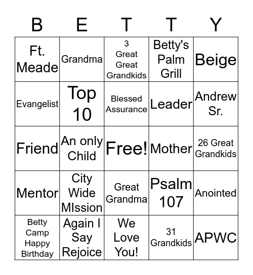 Happy Birthday! Bingo Card